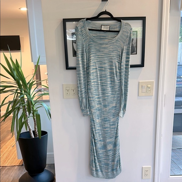 ALEXIS blue / white cover-up or dress size small semi sheer - Picture 1 of 5